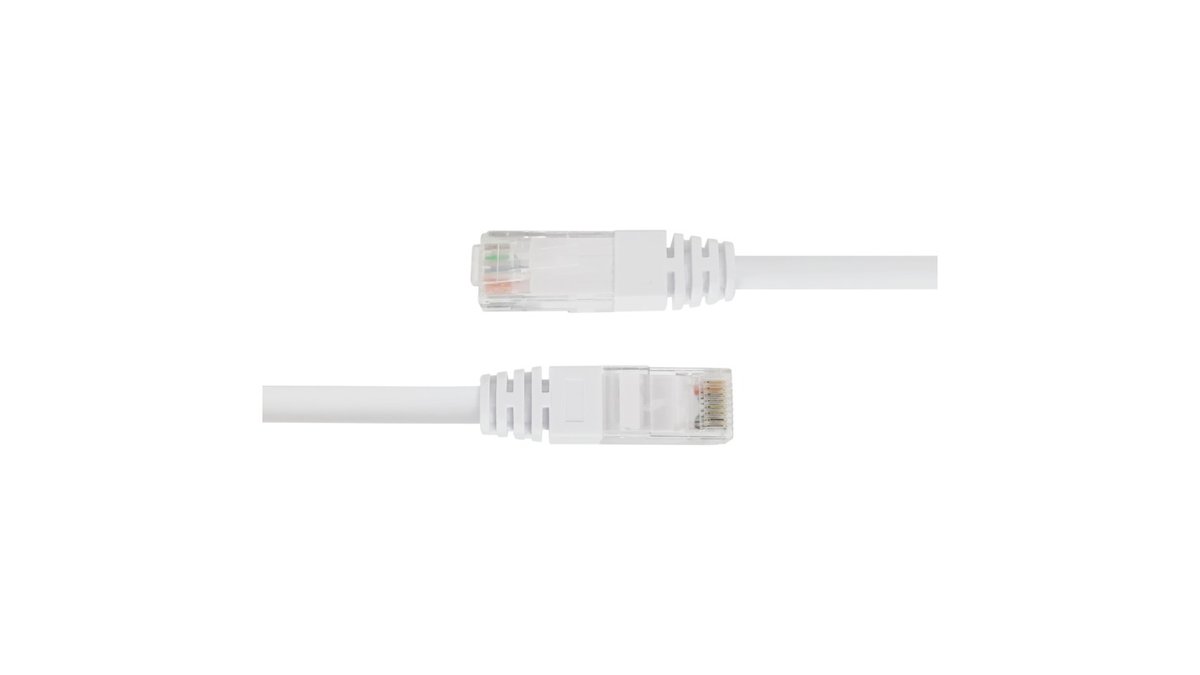 Cat6-netværkskabel, 3 m, hvid, Deltaco