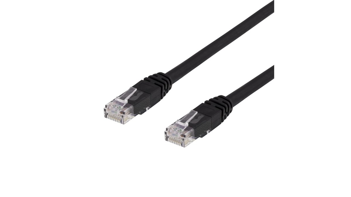 Cat6-netværkskabel, U/UTP, LSZH, 20 m, sort, Deltaco