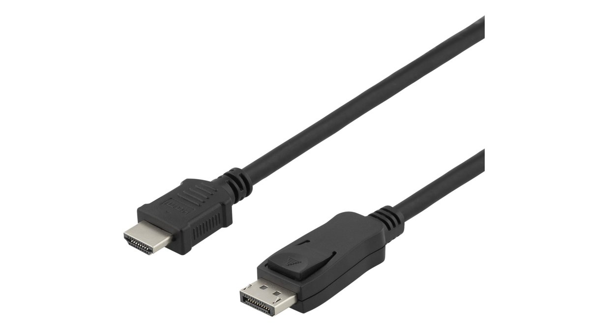 DisplayPort til HDMI-kabel, 3 m, sort, Deltaco