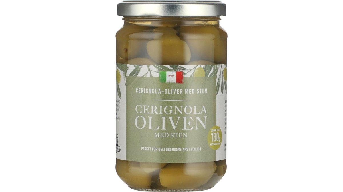 Cerignola oliven grønne, Deli Drengene 280 g
