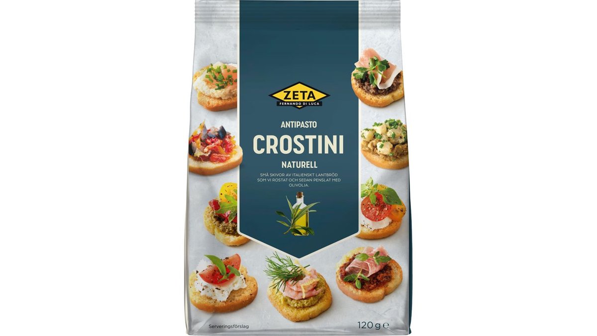 Zeta Crostini Naturell, 120 g
