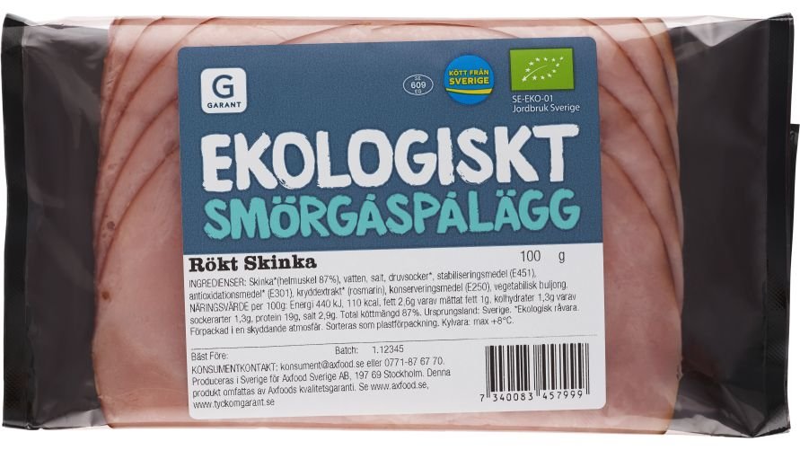 Garant Rökt Skinka Skivad EKO, 100 g