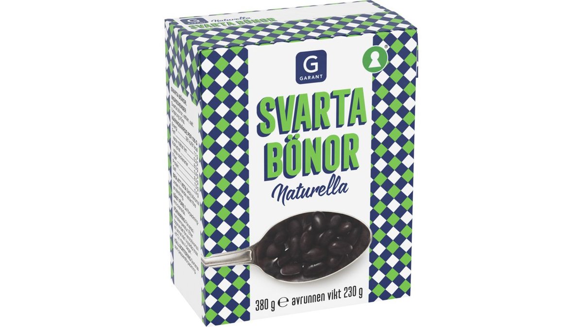 Garant Svarta Bönor Naturella, 230 g