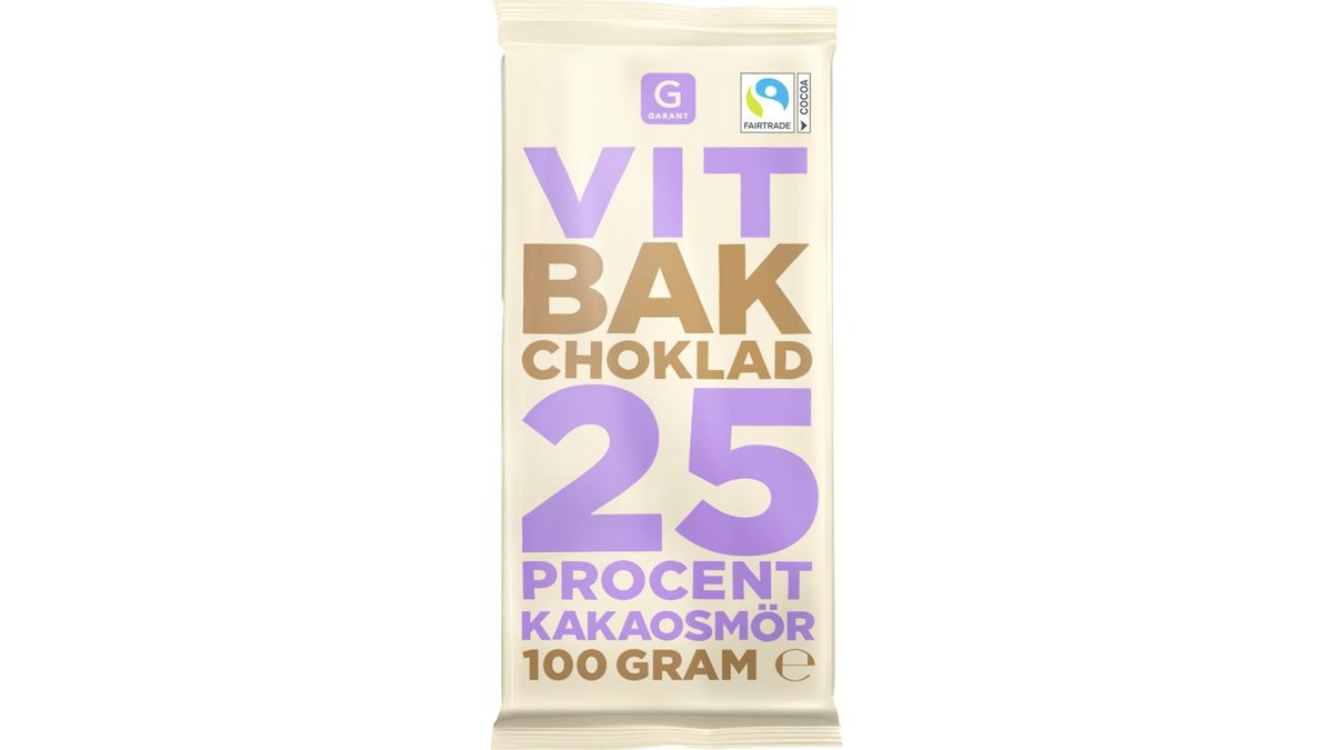 Garant Bakchoklad Vit, 100 g