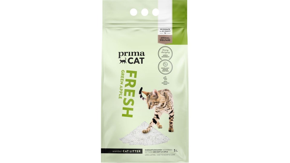 Primacat Fresh Kattsand Green Apple, 5 l