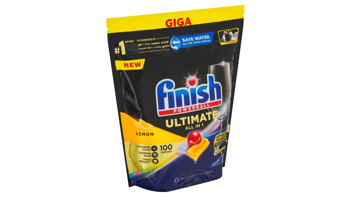 Finish Powerball Ultimate All in 1 Lemon kapsle do myčky nádobí 100 ks 1290g