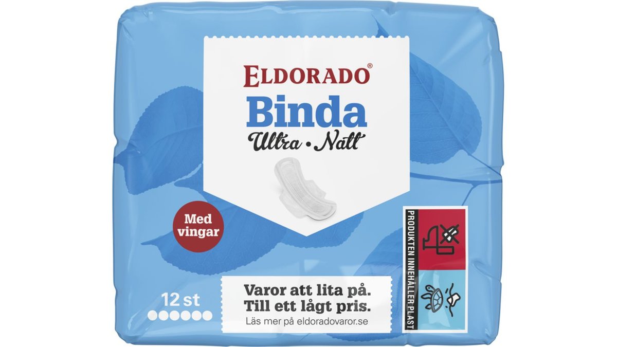 Eldorado Bindor Ultra Natt med Vingar, 12 st