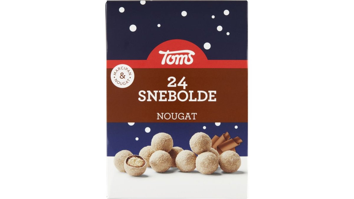 Snebolde m. nougat 24 stk. Toms