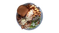 Objednať Dvoyboy(wpysyr+kebabmaso<wyp kur)+zem+salat+dressing