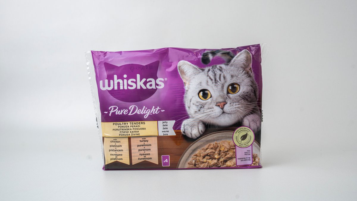 Whiskas Ushqim për Mace me Shije Pule 4 X 85g
