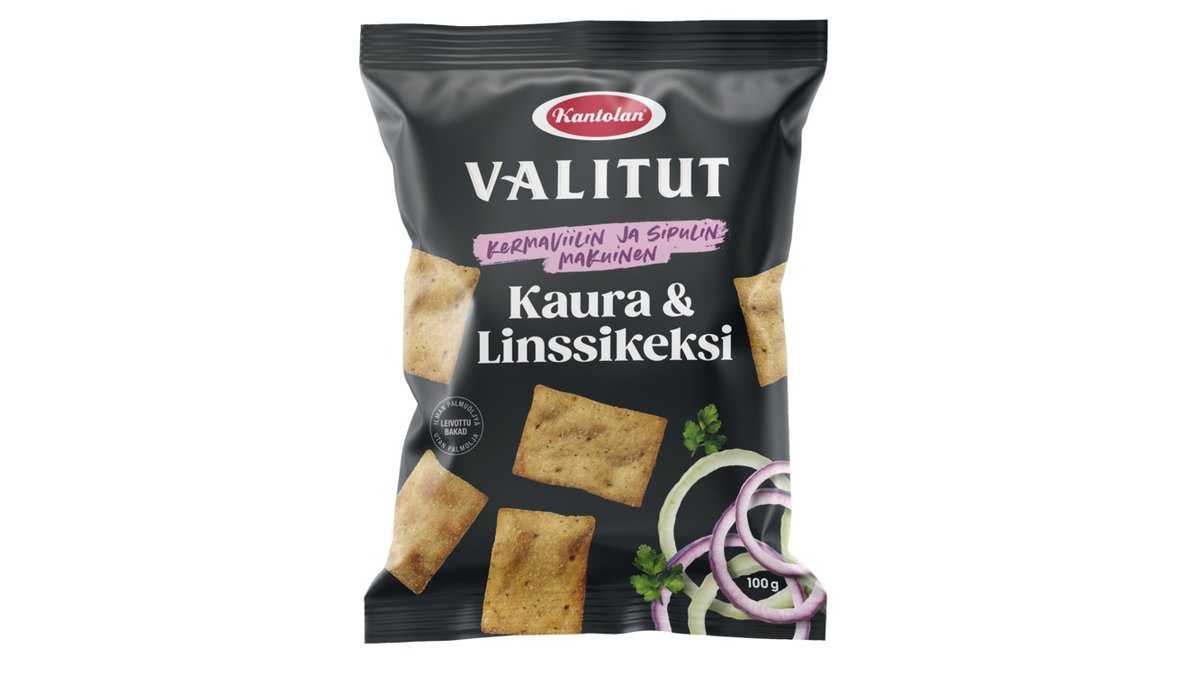 Kantolan Valitut Kaura & Linssikeksi kermaviili ja sipuli 100g