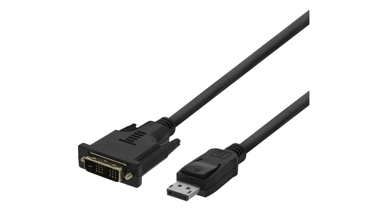DisplayPort til DVI-D Single Link-kabel, 2 m, Deltaco