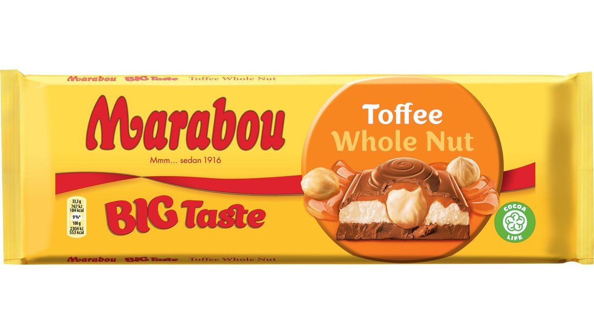 Marabou Chokladkaka Toffee Whole Nut, 300 g