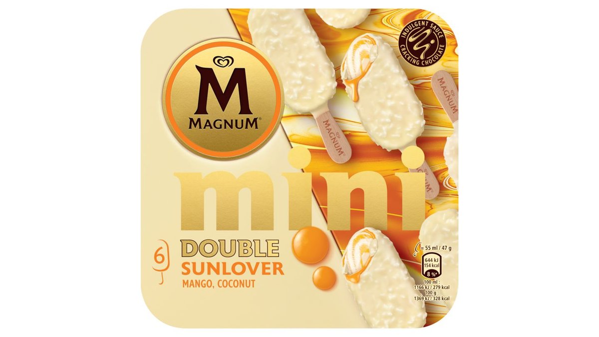 Magnum Mini Dupla mangó-kókusz multipack jégkrém (6 x 55 ml), 330 ml ...