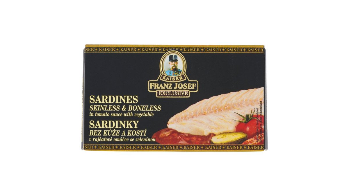 Franz Josef Kaiser Exclusive Sardinky filety v paradajkovej omáčke so zeleninou 90 g
