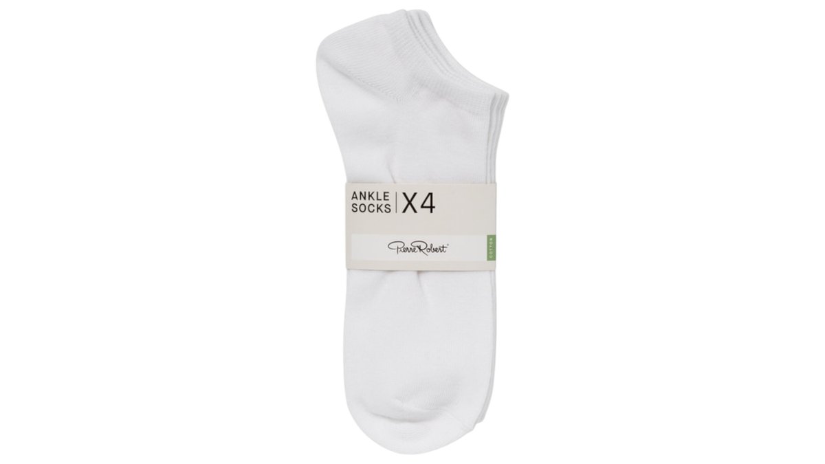 Pierre Robert Ankelstrumpor Vit 37-40, 4-pack