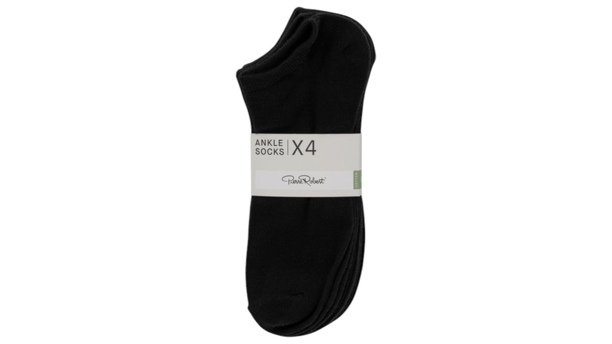 Pierre Robert Ankelstrumpor Svart 41-45, 4-pack