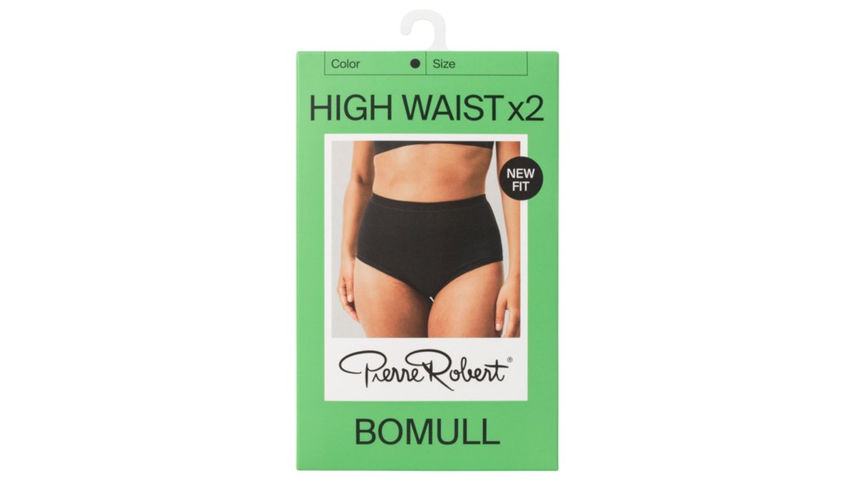 Pierre Robert Trosor Hög Midja Svart M, 2-pack