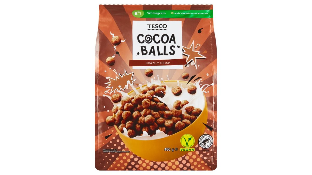 Tesco Cereální kakaové kuličky 450g