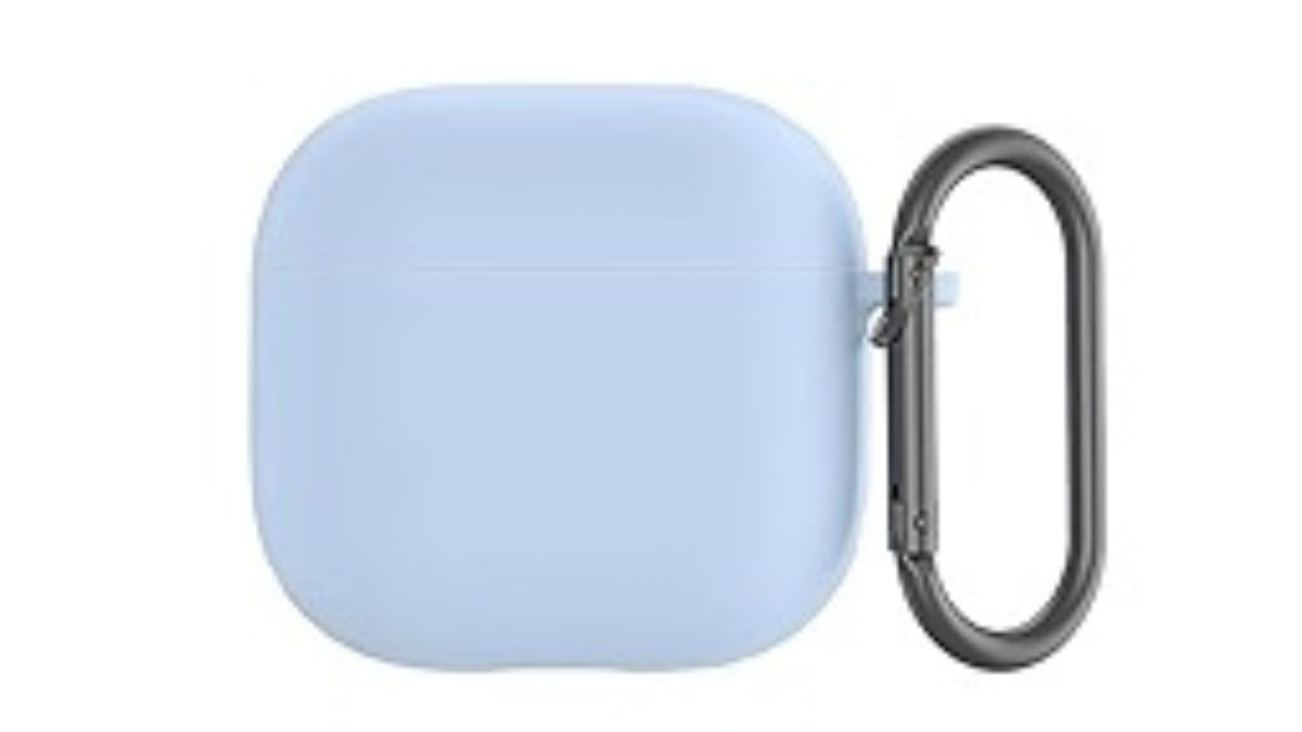 Light blue AirPods 4 silicone case