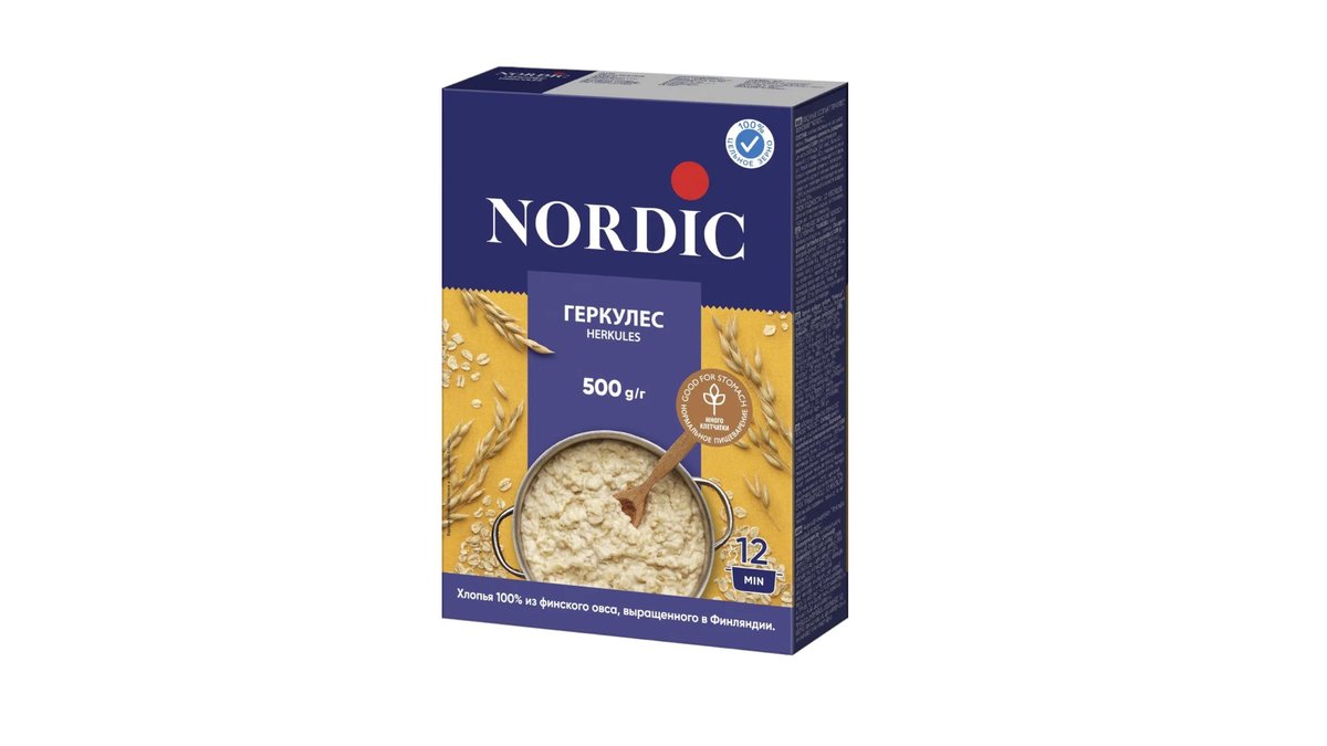 Хлопья Nordic овсяные геркулес 500 г