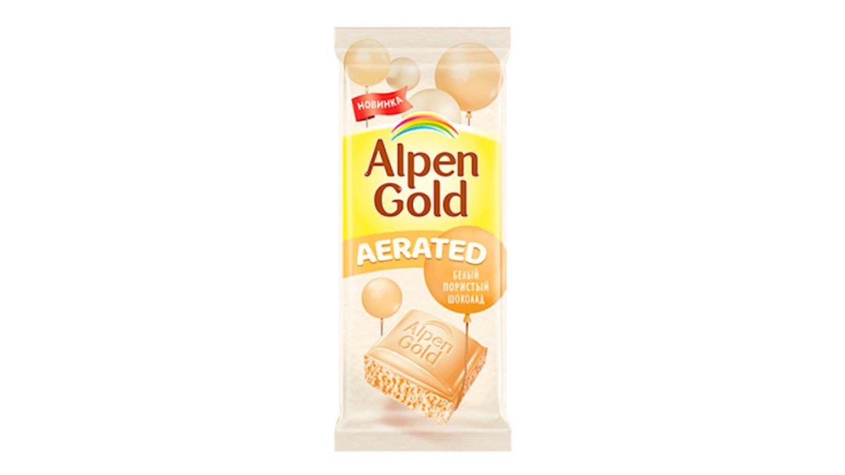 Шоколад Alpen Gold aerated белый пористый 80 г