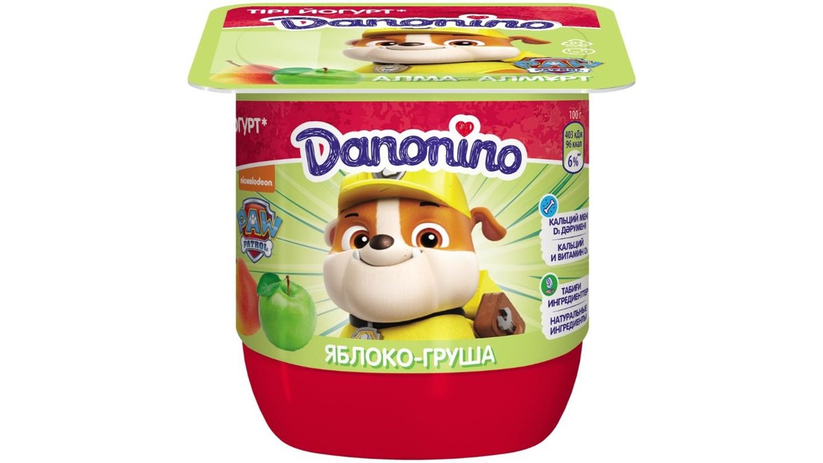 Йогурт Danonino яблоко/груша 3% 100 г