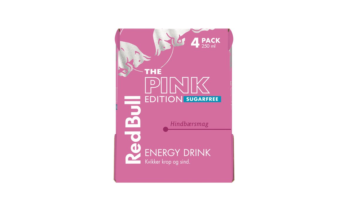 Energidrik M. Hindbærsmag Sukkerfri 4-Pak, Red Bull
