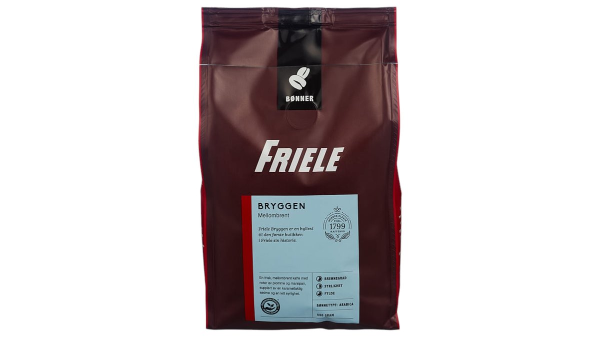 Friele Kaffe Hele Bønner Bryggen Mellombrent, 500 g