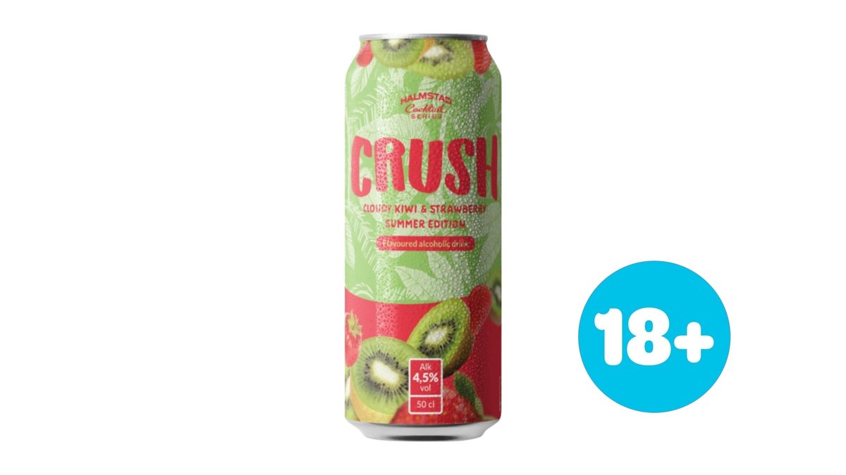 Halmstad Crush Kiwi Strawberry 4.5%, 500 ml