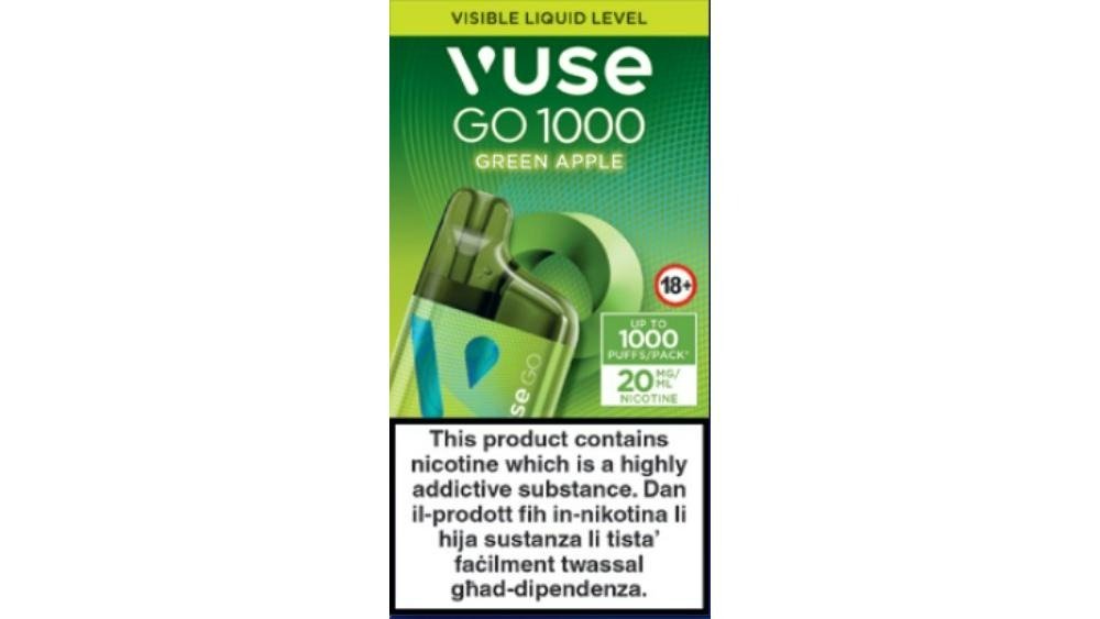 vuse go 1000 apple Vuse GO 1000 Green Apple Flavour Disposable Vape