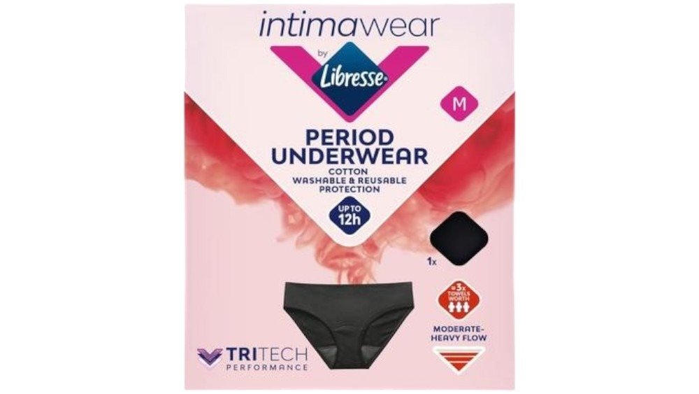 Libresse Intimawear Cotton Hipster kuukautisalushousut musta M