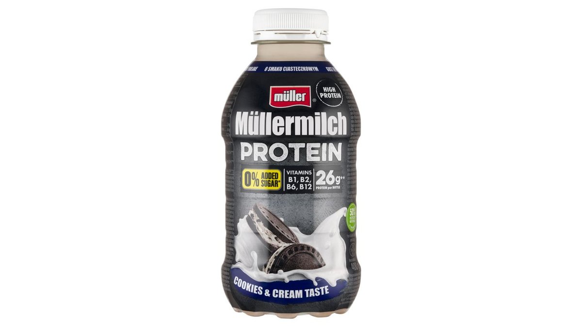 Müller Müllermilch Protein Napój mleczny o smaku ciasteczkowym 400 g