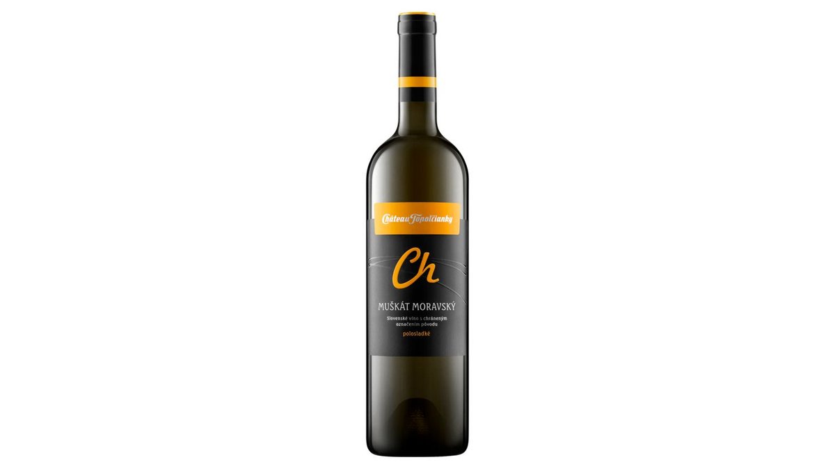 Château Topoľčianky Muškát moravský slovenské akostné odrodové víno CH.O.P víno polosladké 0,75 l