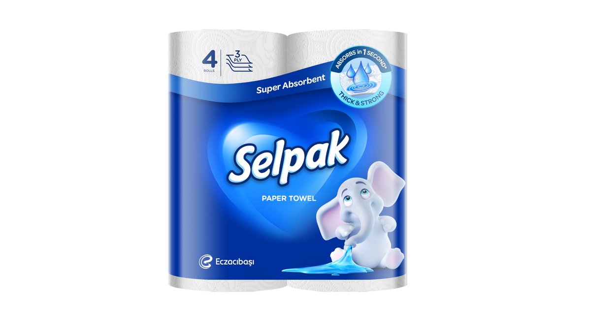 Бумажные полотенца Selpak 3 сл. 4 рул.