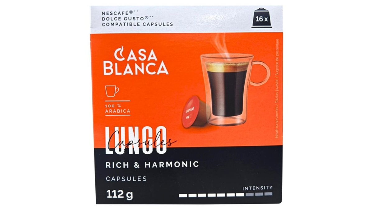 Casa Blanca Lungo Rich & Harmonic pražená mletá káva v kapslích 16 x 7g (112g)