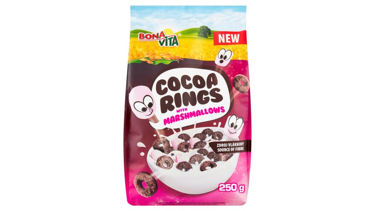 Bona Vita Zmes obilných kakaových krúžkov a marshmallows 250 g