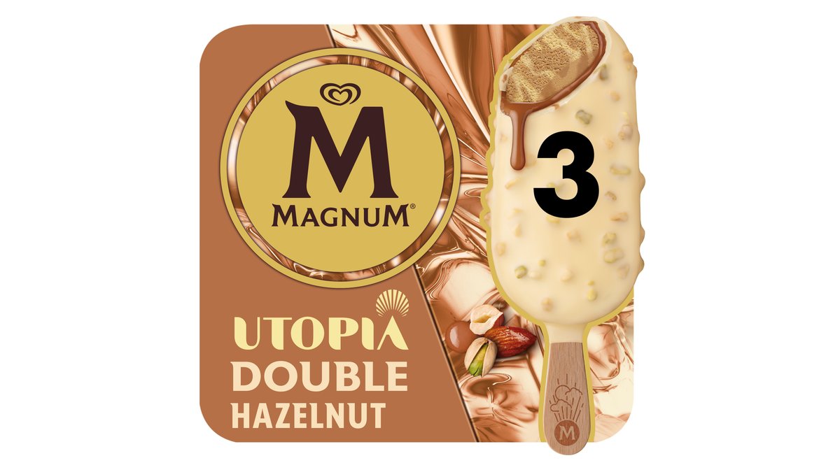 ❄️Ispinde m. nødder, hasselnøddesauce & hvid chokolade, Magnum