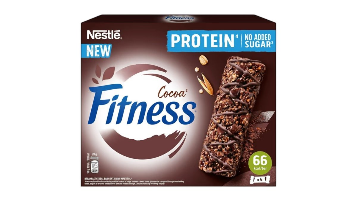Nestle Fitness Cocoa High Protein Bars No Added Sugar, (4x20 g), 80 g ...
