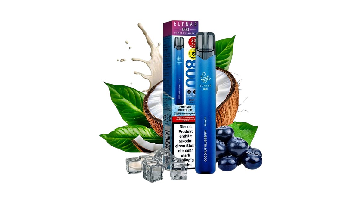 elfbar 800 coconut blueberry Einweg E-Zigarette - | Vorstadt Kiosk Flavour_Fruit Elfbar liquid Flavour:Cherry Ice ELFX Mini + Leerpods