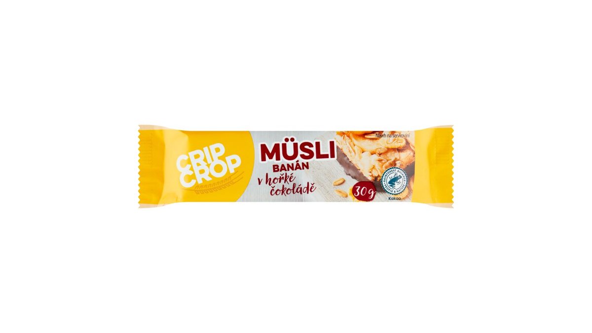 Crip Crop Müsli banán v hořké čokoládě 30g