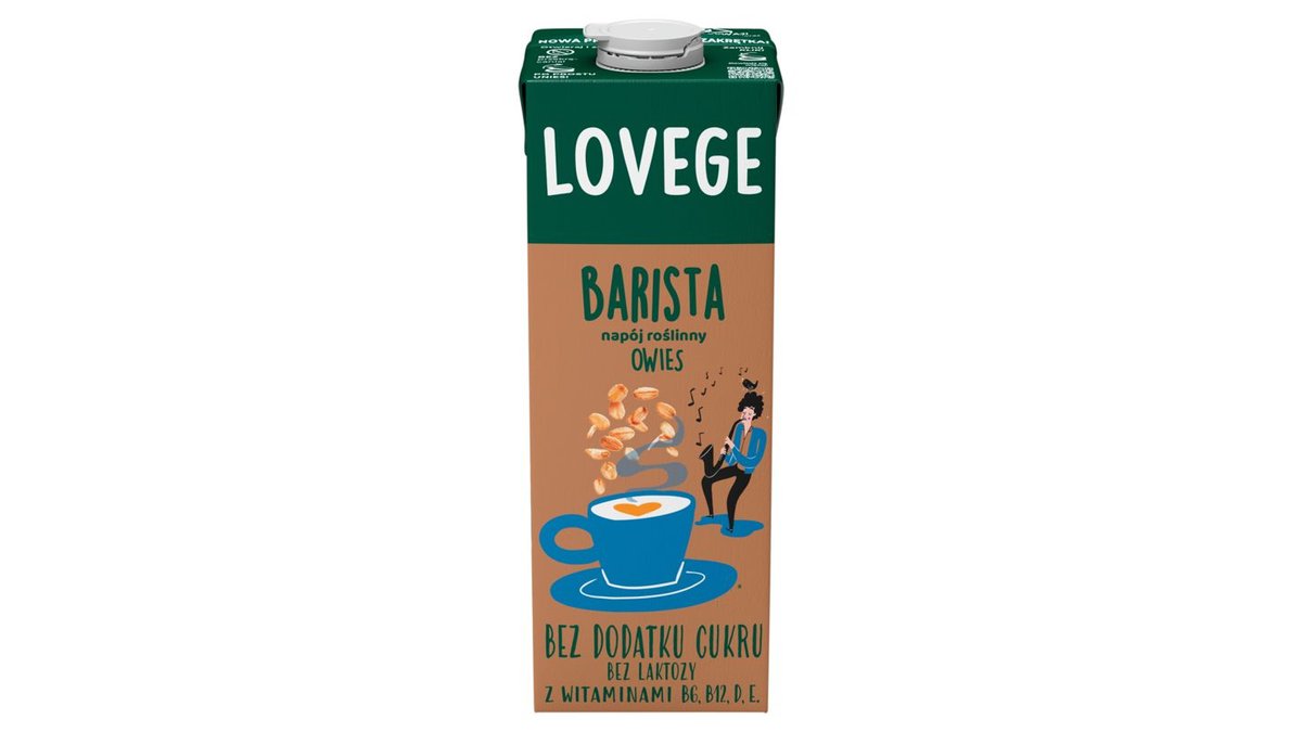 Lovege Napój Owsiany dla baristów bez cukru 1 l