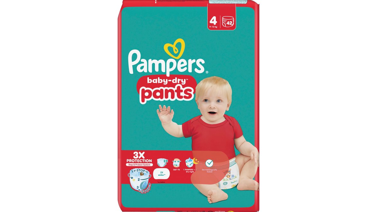 Pampers Baby Dry Pants S4 9-15kg housuvaippa 42kpl