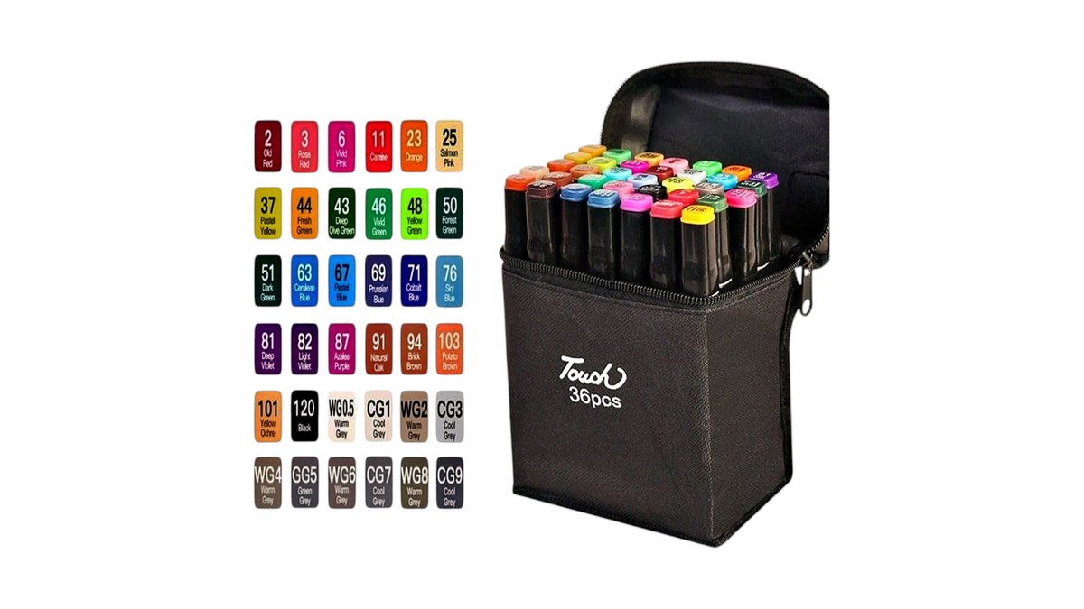 36 pieces double sided colour markers