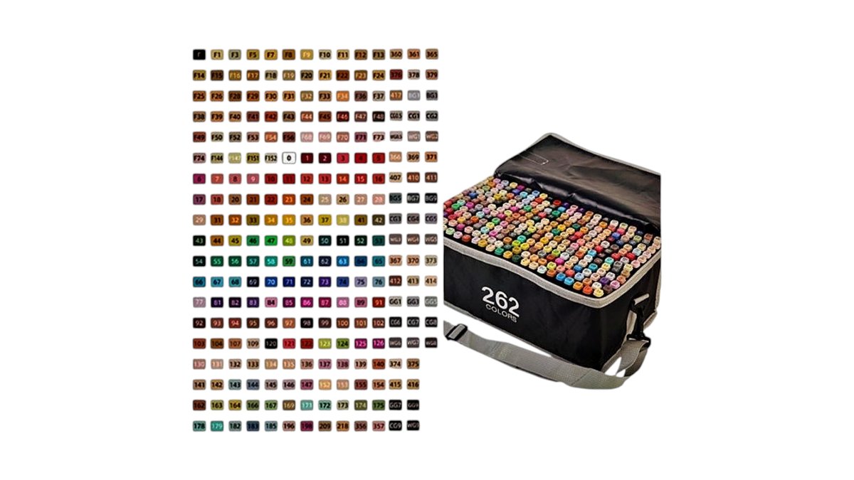 262 pieces double sided coloured markers