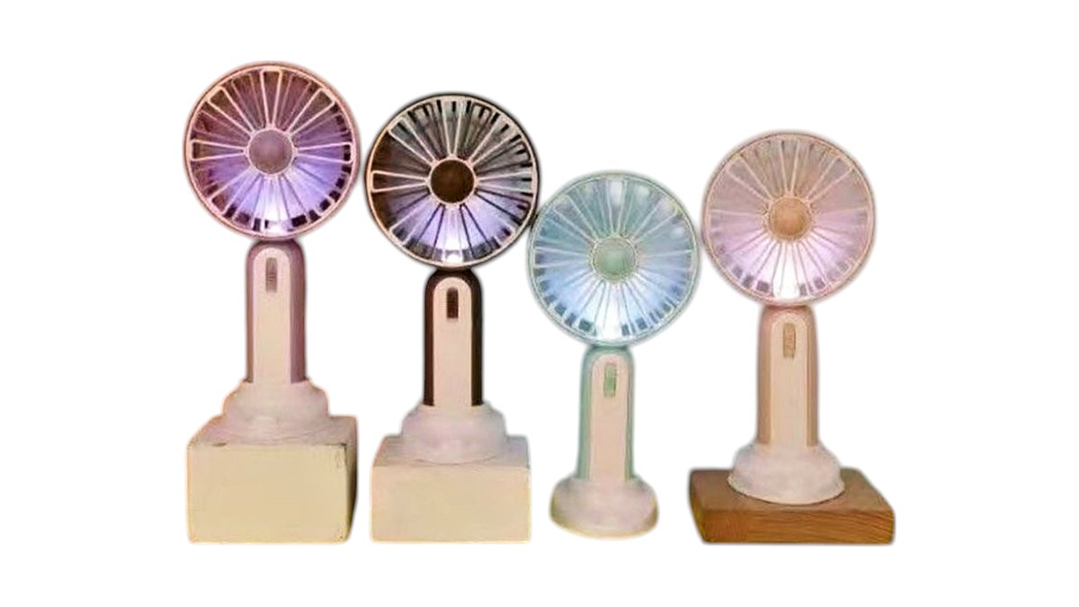 Mini fan with light Purple