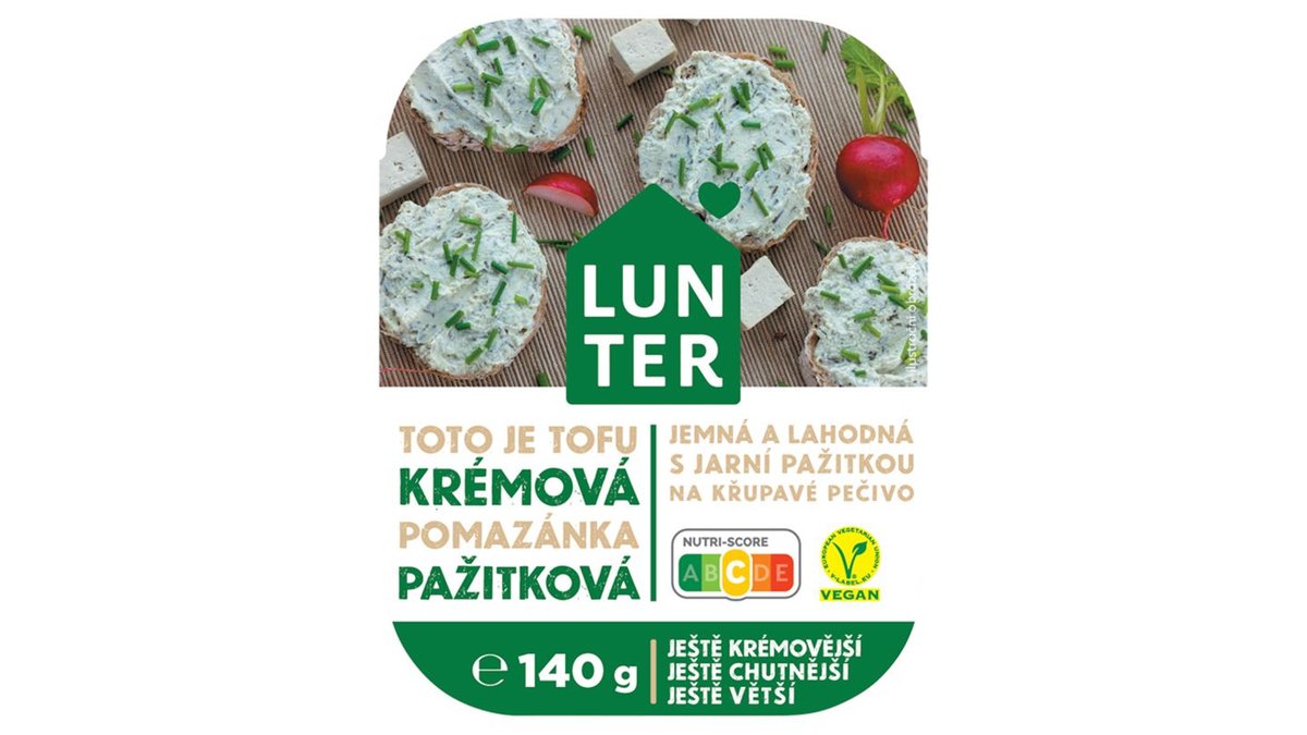 Lunter Tofu krémová rostlinná pomazánka s pažitkou 140g
