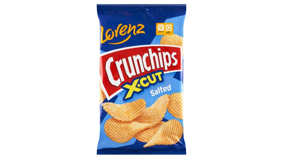Lorenz Crunchips X-Cut vrúbkované zemiakové lupienky slané 75 g