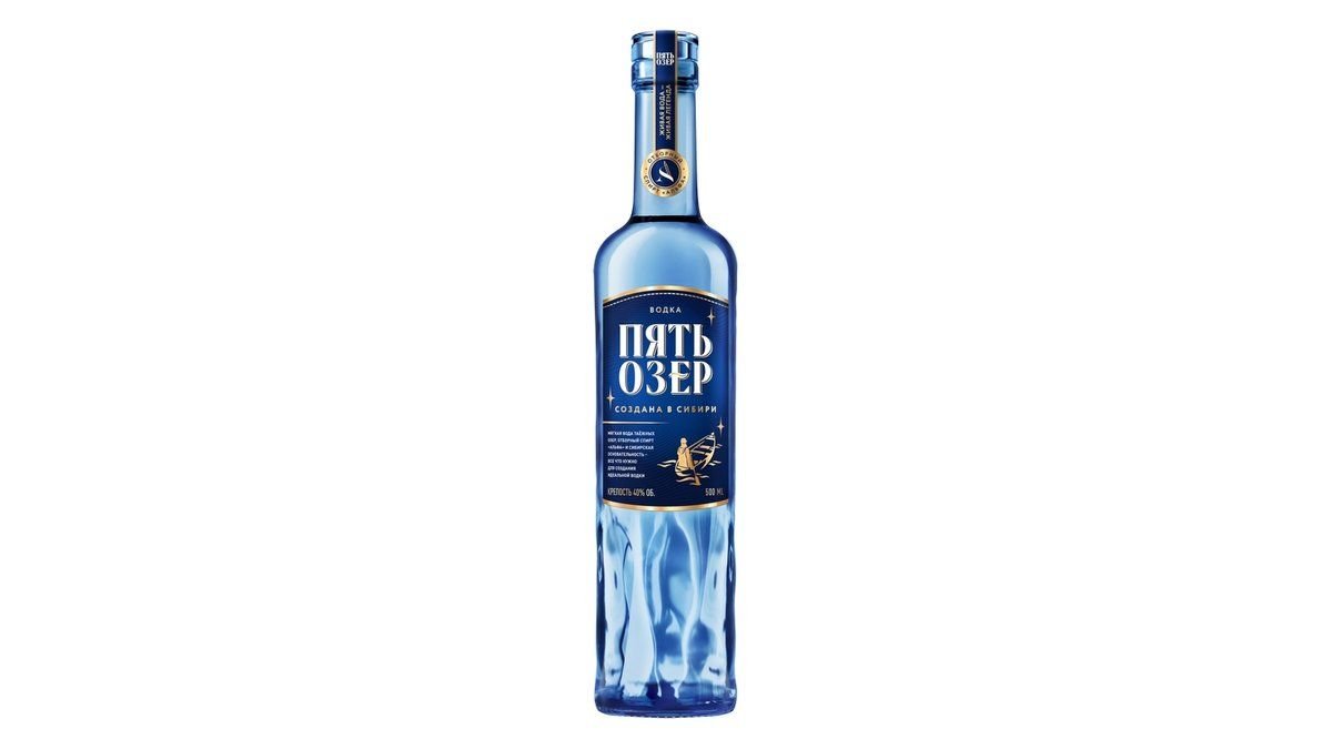 Водка Пять Озер 40% 0.5 Л Ст/Бут.-4601728010720