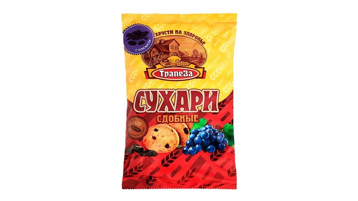 Сухари Трапеза сдобные с изюмом 200 г